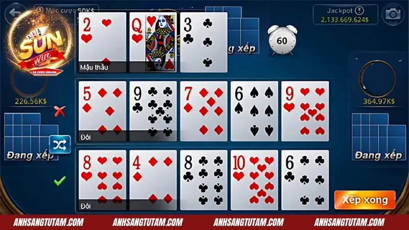 Mậu Binh SunWin - Xếp Bài 13 Lá Đòi Hỏi Kỹ Thuật 4 Trường hợp ăn trắng trong game bài Mậu binh